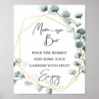 Eucalyptus Themed Mama-osa-Bar-Zeichen Poster