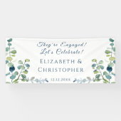 Eucalyptus They're Engaged Party Banner (Horizontal)