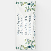 Eucalyptus They're Engaged Party Banner (Vertikal)