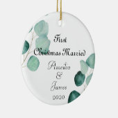 Eucalyptus Verheirateter Weihnachtsanfang Keramik Ornament (Rechts)