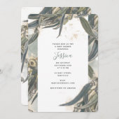 Eucalyptus Verlasse Grüne Babydusche Einladung (Vorne/Hinten)