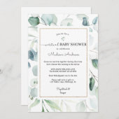 Eucalyptus Virtual Baby Dusche Einladung (Vorne/Hinten)