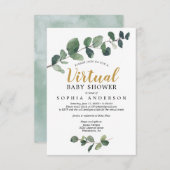 Eucalyptus Virtual Baby Dusche Einladung (Vorne/Hinten)