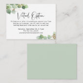 Eucalyptus Virtual Option Baby Shooting Party Begleitkarte (Vorne/Hinten)