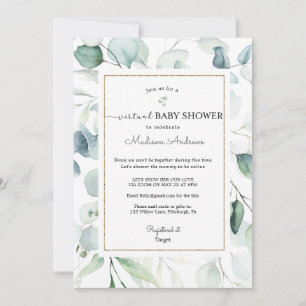 Eucalyptus Virtuelle Babyparty Einladung