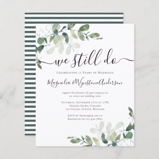 Eucalyptus Vow Renewal Einladung