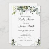 Eucalyptus Watercolor Baby Dusche Einladung (Vorne/Hinten)