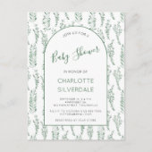 Eucalyptus Watercolor Baby Dusche Einladung Postkarte (Vorderseite)