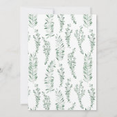 Eucalyptus Watercolor Baby Show Einladung (Rückseite)