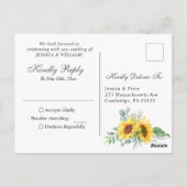 Eucalyptus Watercolor Boho Wedding RSVP Postkarte (Rückseite)