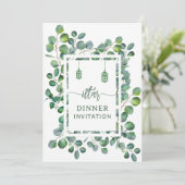 Eucalyptus watercolor botanical ramadan iftar  einladung (Stehend Vorderseite)