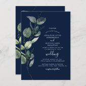 Eucalyptus Watercolor Botanical Wedding Einladung (Vorne/Hinten)