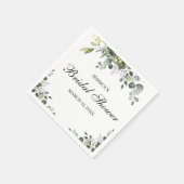 Eucalyptus Watercolor Brautparty Napkins Serviette (Ecke)