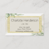 Eucalyptus Watercolor Business Card Visitenkarte (Rückseite)