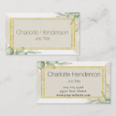 Eucalyptus Watercolor Business Card Visitenkarte (Vorne/Hinten)