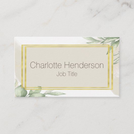 Eucalyptus Watercolor Business Card Visitenkarte (Vorderseite)