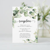 Eucalyptus Watercolor Empfang Einschließungskarte Begleitkarte (Stehend Vorderseite)