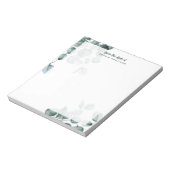 Eucalyptus Watercolor Personalisiert Notepad Notizblock (Rotiert)