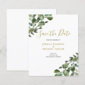 Eucalyptus Watercolor Save the Date (Vorne/Hinten)