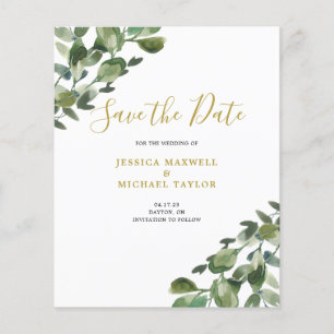 Eucalyptus Watercolor Save the Date