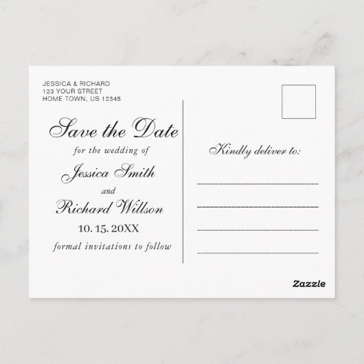 Eucalyptus Watercolor Save the Date Postkarte (Rückseite)