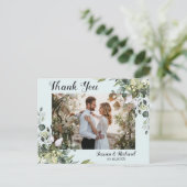 Eucalyptus Watercolor Vielen Dank FOTO Postcard Postkarte (Stehend Vorderseite)