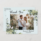 Eucalyptus Watercolor Vielen Dank FOTO Postcard Postkarte (Vorne/Hinten)