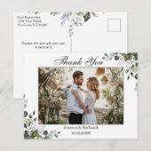 Eucalyptus Watercolor Vielen Dank FOTO Postcard Postkarte (Vorne/Hinten)