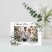 Eucalyptus Watercolor Vielen Dank FOTO Postcard Postkarte (Stehend Vorderseite)