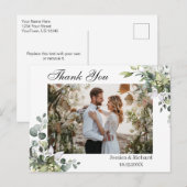 Eucalyptus Watercolor Vielen Dank FOTO Postcard Postkarte (Vorne/Hinten)