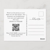 Eucalyptus Watercolor Wedding 3 Foto Danke QR Postkarte (Rückseite)