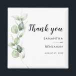 Eucalyptus Watercolor Wedding Vielen Dank Magnet<br><div class="desc">Niedliche botanische Eukalyptus Watercolor Wedding danke Ihnen für Magnet,  der für Ihre Gäste ein perfektes Sake macht und jahrelang geschätzt wird</div>