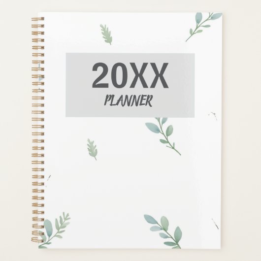 Eucalyptus Watercolor Weekly & Monthly Planner Planer (Vorderseite)
