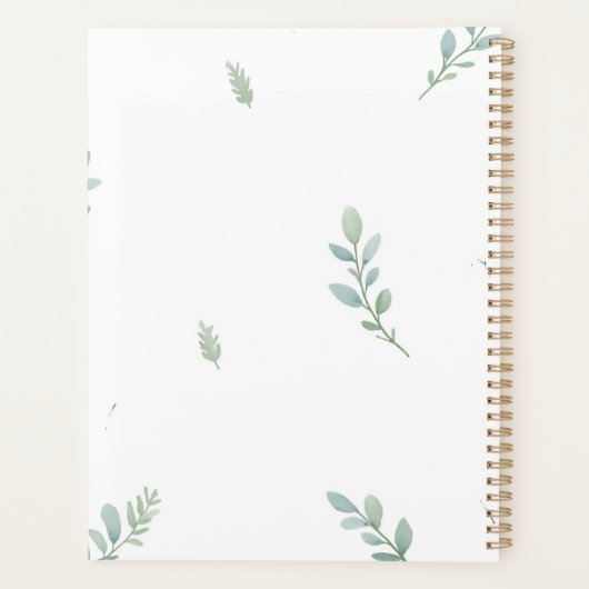 Eucalyptus Watercolor Weekly & Monthly Planner Planer (Rückseite)
