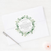 Eucalyptus Watercolor Wreath Ingredients Labels Runder Aufkleber (Umschlag)