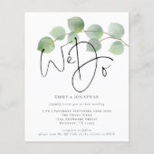 Eucalyptus We do QR Code Wedding Einladung (Vorderseite)