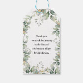 EUCALYPTUS WEDD BRAUTPARTY GIFT TAGS GESCHENKANHÄNGER (Rückseite)