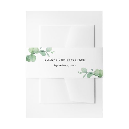 Eucalyptus Wedding | Elegant Botanical Garden Einladungsbanderole (Vorderseite Beispiel)