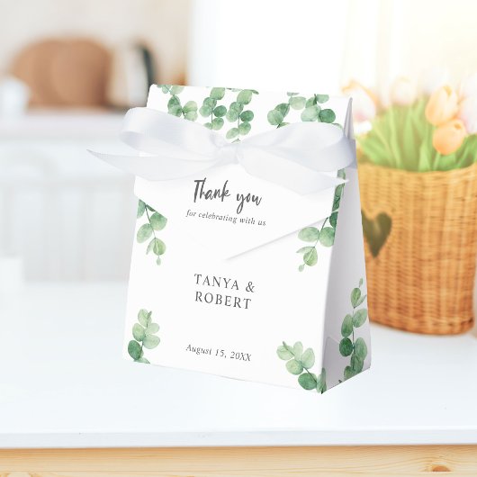 Eucalyptus Wedding Elegant Danke für den einfachen Geschenkschachtel