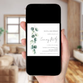 Eucalyptus Wedding Evening Party Square Invitation Einladung