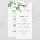 Eucalyptus Wedding | Greenery Botanical Ceremony Programm (Vorne/Hinten)