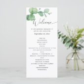 Eucalyptus Wedding | Greenery Botanical Ceremony Programm (Stehend Vorderseite)