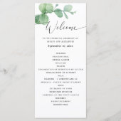 Eucalyptus Wedding | Greenery Botanical Ceremony Programm (Vorderseite)