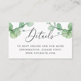 Eucalyptus Wedding Insert | Greenery Details + QR