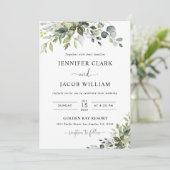 Eucalyptus Wedding Invitation Einladung (Stehend Vorderseite)