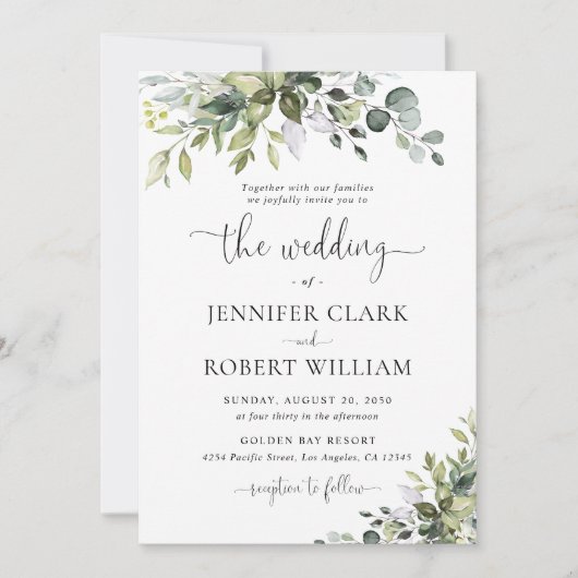 Eucalyptus Wedding Invitation Einladung (Vorderseite)