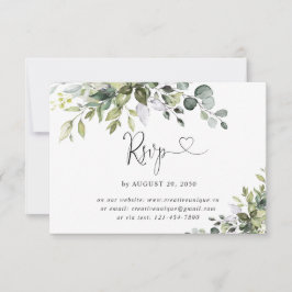 Eucalyptus Wedding Online RSVP Card Karte