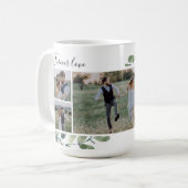 Eucalyptus Wedding Photo Collage Keepsake Plaque Kaffeetasse (Vorderseite Links)