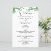 Eucalyptus Wedding Program | Outdoor Botanical  (Stehend Vorderseite)