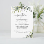 Eucalyptus Wedding Reception Enclosure Card RSVP Karte (Stehend Vorderseite)